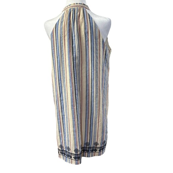 THML Embroidered Striped Summer Dress Tassel Detail, Lined, Sz M - Picture 4 of 6
